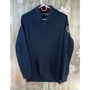 Tommy Hilfiger Boys Sweater Sz XL‎ 20 Navy Blue Pullover Fleece Raglan Sleeves